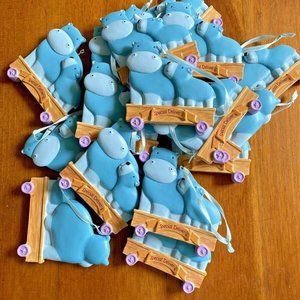 16 Hippo & Baby Hippo Ornament Special Delivery